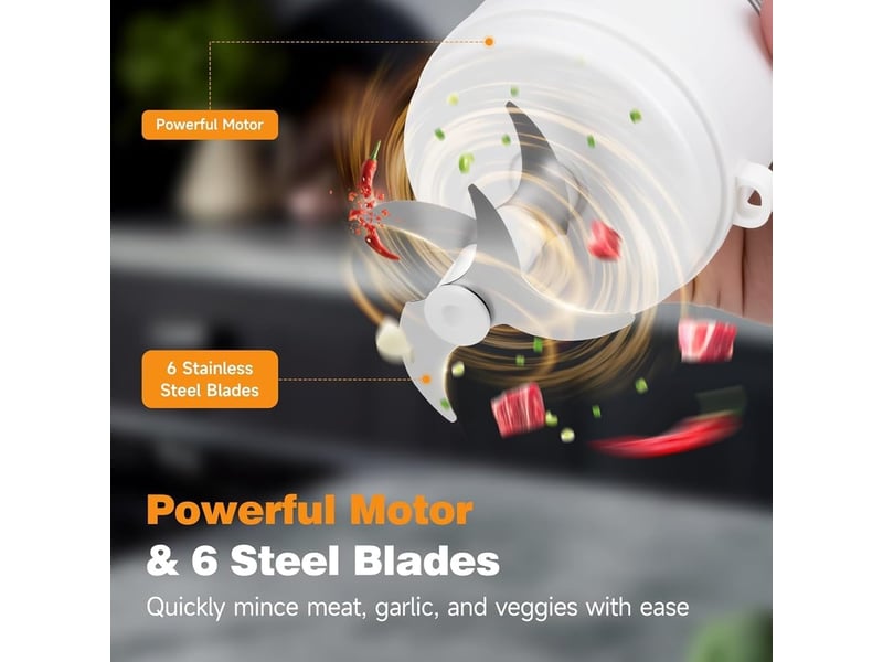  Hachoir à ail électrique mini mixeur robot culinaire portable hachoir à légumes broyeur d'oignons et d'ail  - Conforama D