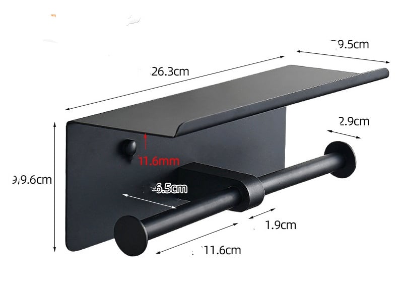  Porte papier toilette, double support papier toilette avec étagère rangement spacieuse  - Conforama B