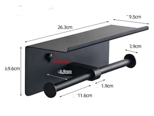 Porte papier toilette, double support papier toilette avec étagère rangement spacieuse