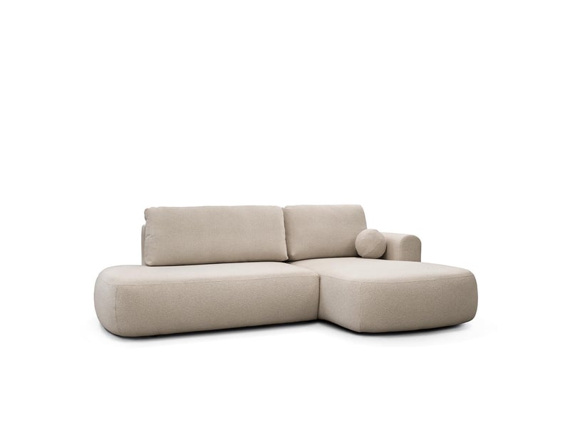  Canapé molino convertible 4 places angle droit beige laine bouclée 3CA61.LO.4AC.D.05 - Conforama C