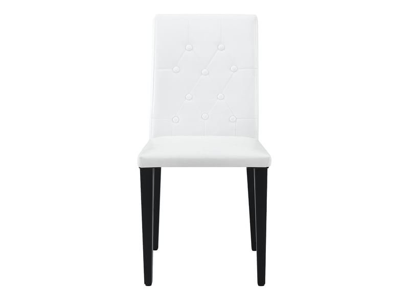  Lot de 4 chaises de salle à manger en similicuir blanc, pieds en métal noir W3658P405578 - Conforama A