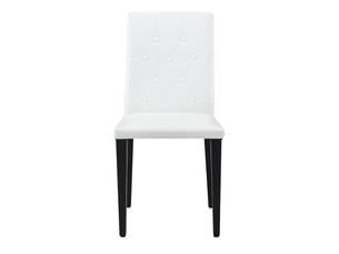 Lot de 4 chaises de salle à manger en similicuir blanc, pieds en métal noir