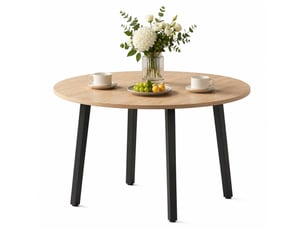 Table de salle à manger pliable ronde pour 2 à 4 personnes en mdf chêne