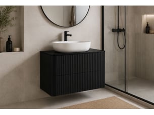 Meuble sous vasque suspendu linea 80 cm noir