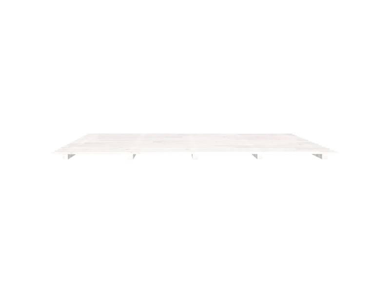  Lit double- lit adulte -  cadre de lit sans matelas blanc 160x200 cm bois de pin massif  - Conforama D