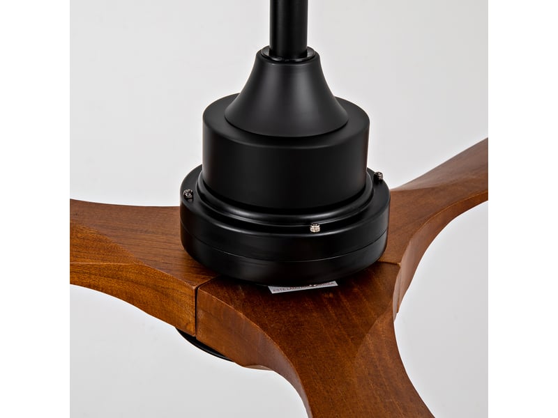  Ventilateur de plafond 42 pouces en métal et bois avec éclairage noir et noyer chicfurn  - Conforama E