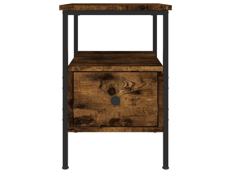  Lot de 2 tables de chevet - cabinet de chevet - table de nuit chêne fumé 34x36x50 cm bois ingénierie  - Conforama D
