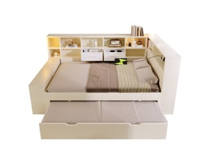 Lit gigogne 140x200 cm HAVRYA   coloris blanc