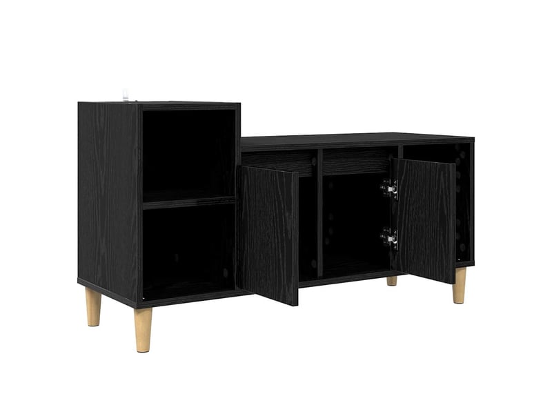  Meuble tv - banc tv - meuble de rangement 100 x 35 x 55 cm chêne noir bois d'ingénierie  - Conforama E