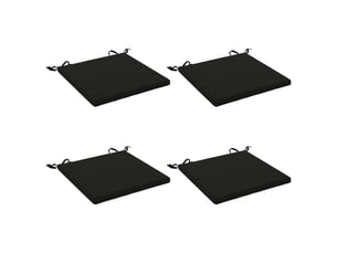 Lot de 4 coussins de siège, coussins d'assise soest 100 % polyester noir cf60460