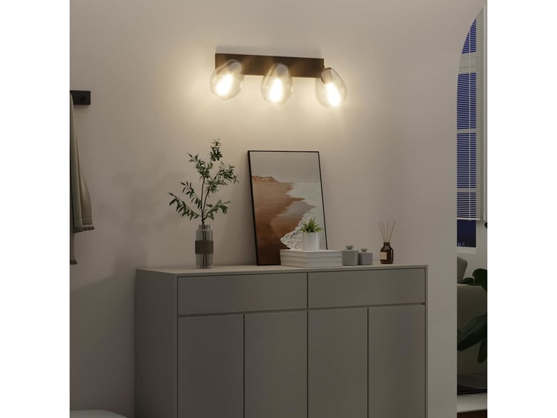 Spot de plafond noir 54x13x26 cm verre et métal - Conforama C