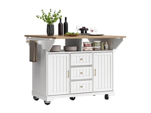 Desserte 2 portes 3 tiroirs coloris blanc mdf