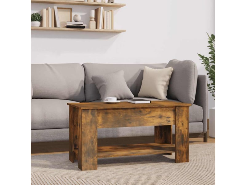  Table basse rectangulaire | table de salon chêne fumé 101x49x52 cm bois d'ingénierie shl6719  - Conforama D