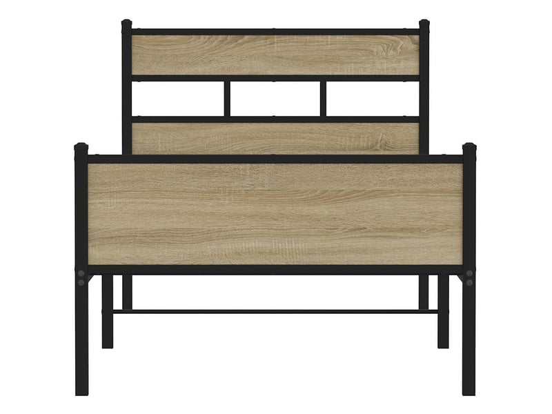  Lit simple- lit adulte -  cadre de lit sans matelas chêne sonoma 80x200 cm  - Conforama C