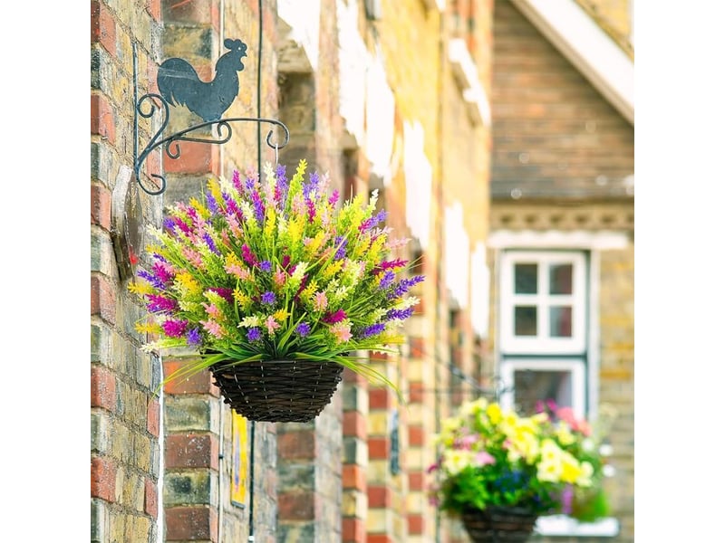  12 bundles fleur artificielle exterieur fausse lavande plantes décoration artificielles d'extérieur plantes de balcon pour les jardins intérieurs,la décoration florale de balcon etc  - Conforama E