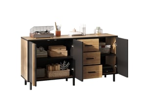 Buffet 3 porte(s)  3 tiroir(s) <strong>OXEZA</strong> <strong></strong> - 140 cm coloris bicolore 