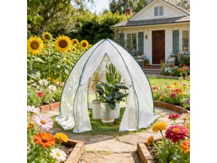 Serre de jardin - imperméable - structure robuste - polyéthylèneacier - blanc - pour jardin et extérieur