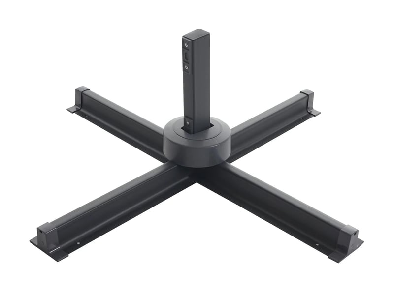 Parasol déporté 3 x 4 m avec lambrequin pied modulable et réglage de l’inclinaison polyester anthracite et aluminium 04_0010309 - Conforama E