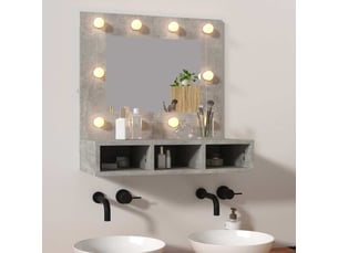 Armoire à miroir avec led gris béton 60x31.5x62 cm