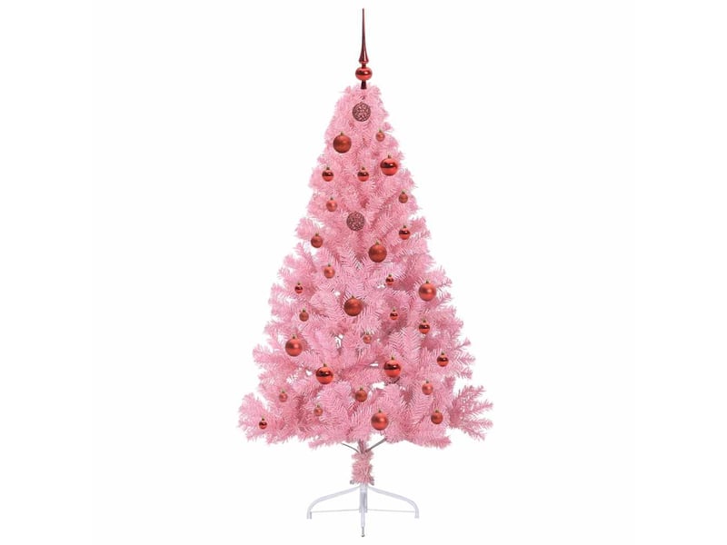 Sapin de noël artificiel, arbre de noël pré-éclairé rose 150 cm pvc shl5611 - Conforama D
