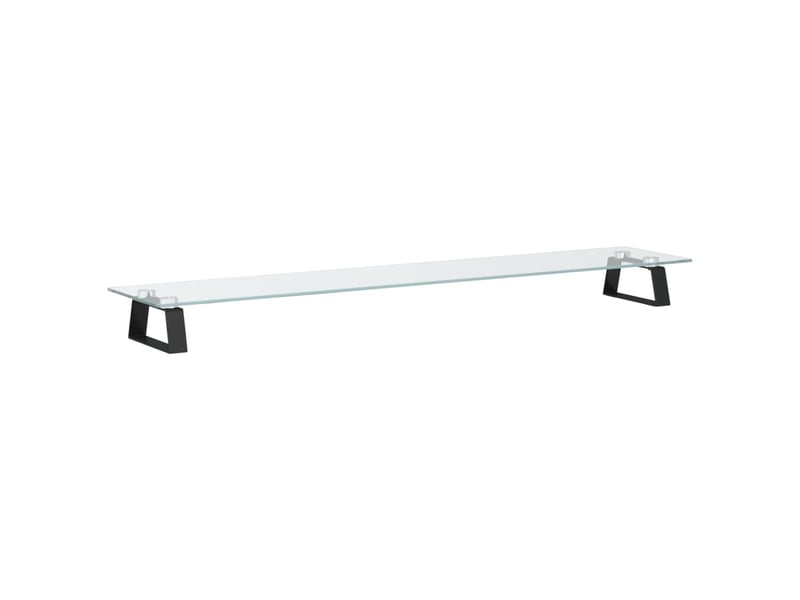  Support de moniteur table meuble bureau 100 x 20 x 8 cm verre trempé et métal noir 02_0044824  - Conforama A