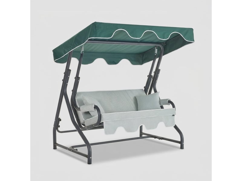  Balancelle de jardin 3 places avec auvent morus - vert foncé  - Conforama A