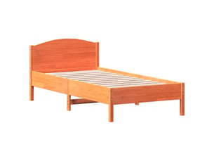 Lit simple 90x190 cm    coloris marron