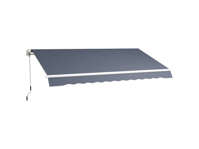  Store extérieur avec bras rétractables et ouverture à manivelle, 360 x 250 cm, gris  - Conforama A