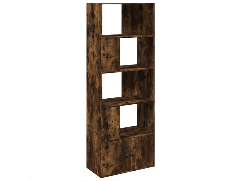 Bibliothèque, étagère de rangement chêne fumé 70x36x189 cm bois d'ingénierie - Conforama A