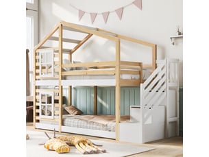 Lit superposé 90x200 cm <strong>HAUSS SPOLE</strong> <strong></strong> coloris blanc