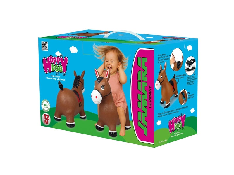 Animal rebondissante cheval hoppydoo brun avec pompe 460597 - Conforama D