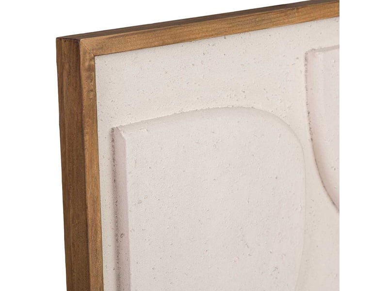 Tableau artisanal en bois recyclé relief blanc 62x4x62 cm h - Conforama E