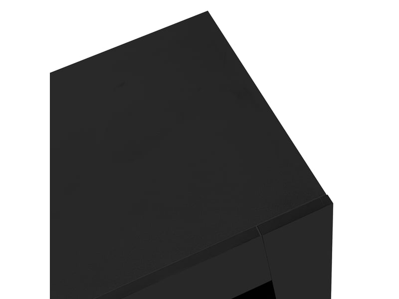  Buffet noir moderne 95x35x83 cm - meuble de rangement avec étagères en verre et porte pour cuisine ou salon  - Conforama R
