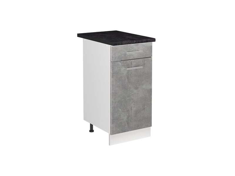  Vicco meuble bas sous-évier, bétonblanc, 40cm plan de travail anthracite  - Conforama A