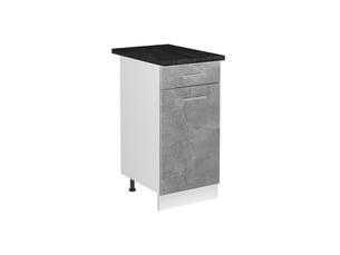 Vicco meuble bas sous-évier, bétonblanc, 40cm plan de travail anthracite