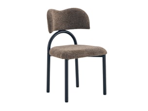 Lot de 2 chaises de salle à manger - 48,5 x 43 x 81,5 cm - marron - chaises modernes avec assise rembourrée et pieds en métal noir