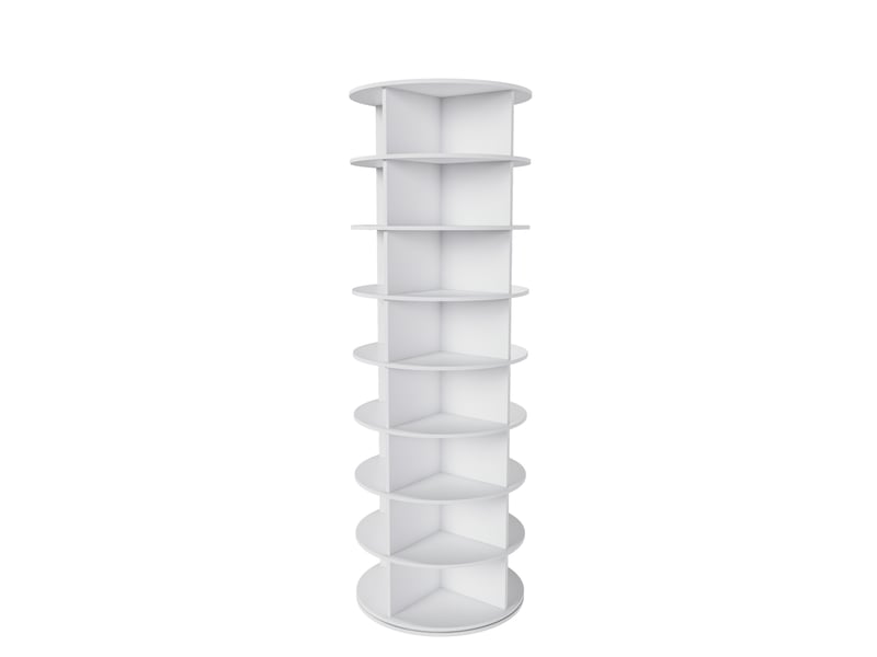  Étagère à chaussures tournante 60x60x184 cm blanc pvc, 8 niveaux 360° pour 32 paires de chaussures  - Conforama D