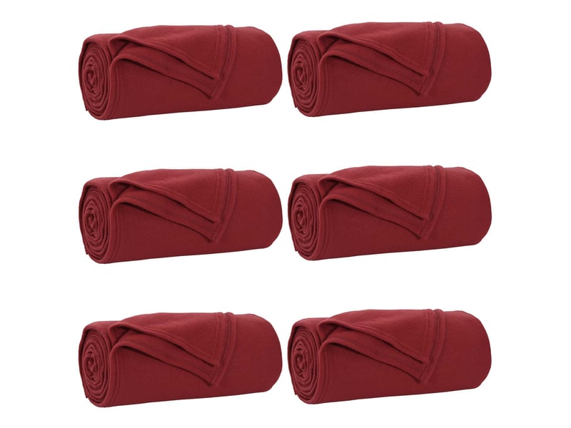  Couverture jetée de canapé 6 pcs bordeaux 240x220 cm 4.28 kg polaire  - Conforama A