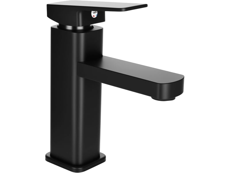  Robinet de salle de bain - noir - mitigeur de lavabo chaud et froid - mitigeur monocommande évier de salle de bain - acier inoxydable et laiton  - Conforama A