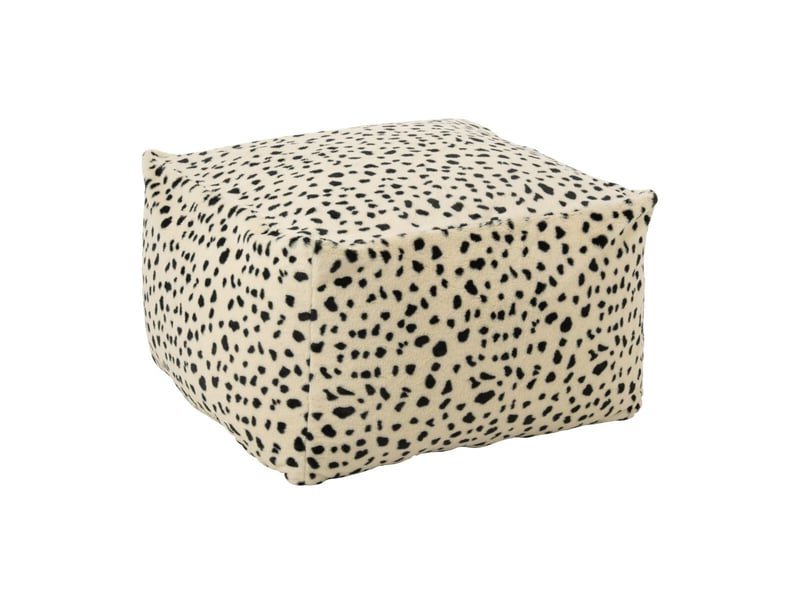  Pouf carré dalmatien ulf 70cm blanc &amp; noir  - Conforama A