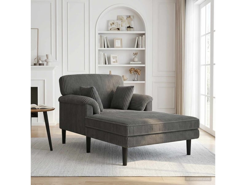 Vidaxl méridienne gris clair tissu en velours côtelé - Conforama B