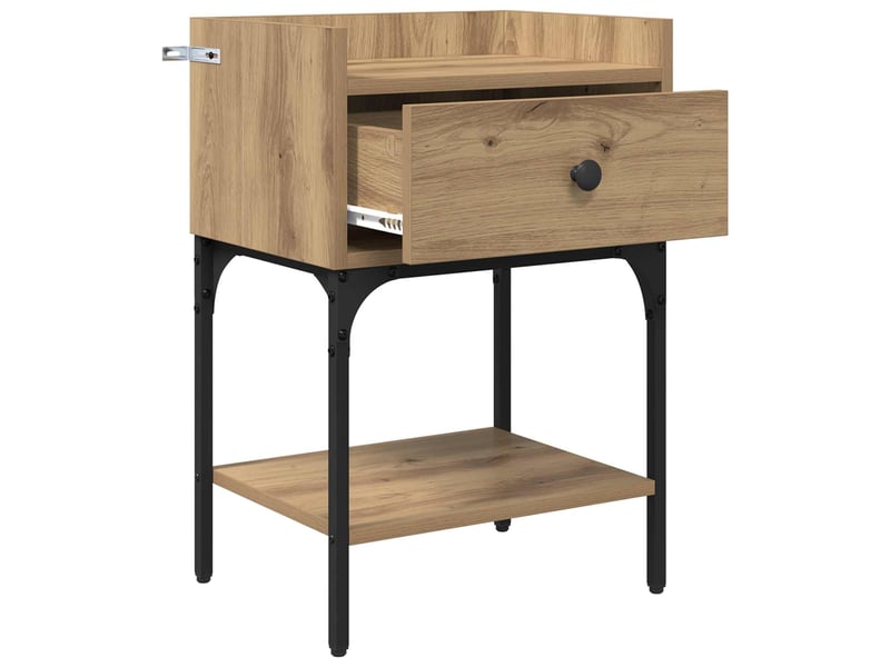  Table de chevet - cabinet de chevet - table de nuit chêne artisanal 40 x 29 x 60 cm  - Conforama D