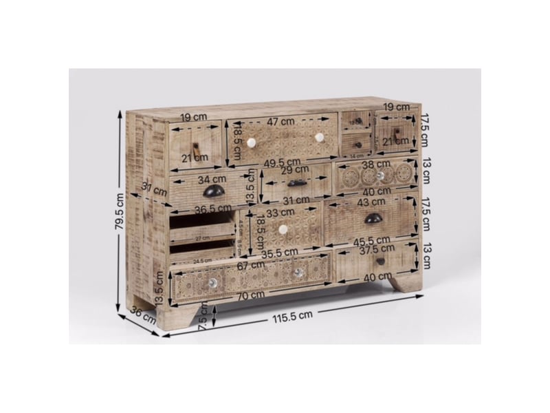  commode puro 14 tiroirs kare design  - Conforama D