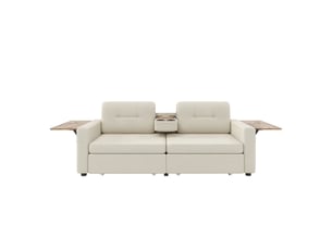 Canapé droit fixe BIQZUYA 2 places Tissu beige