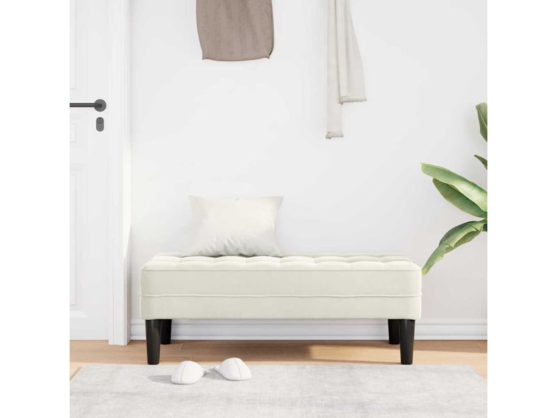 Banc chambre, banc de lit crème 113x57x39 cm velours - Conforama C