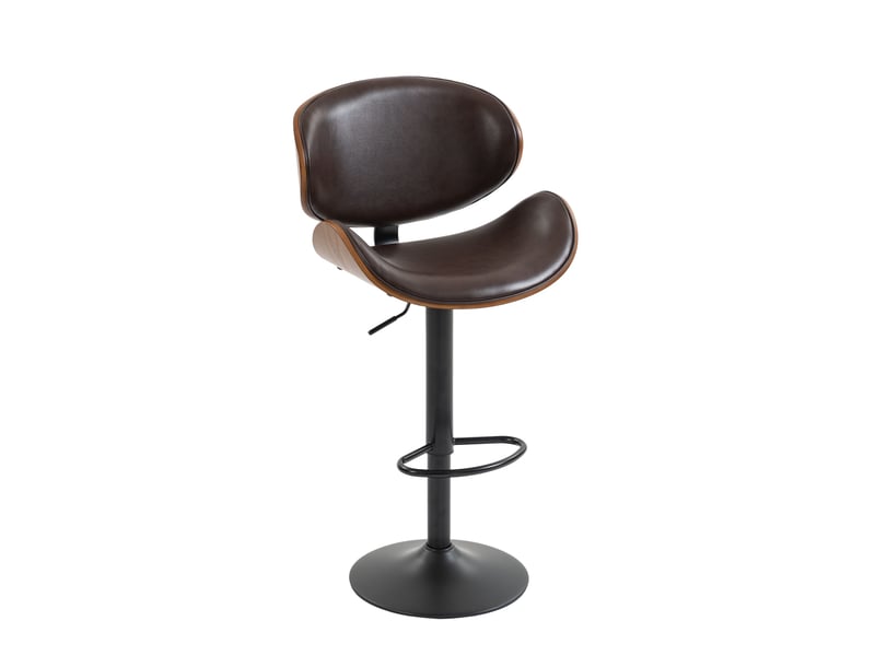  Lot de 2 tabourets de bar réglable 51 x 50 x 93-103,5 cm -  avec siège pivotant en cuir pu et métal - bois de noyer - noyer  - Conforama A