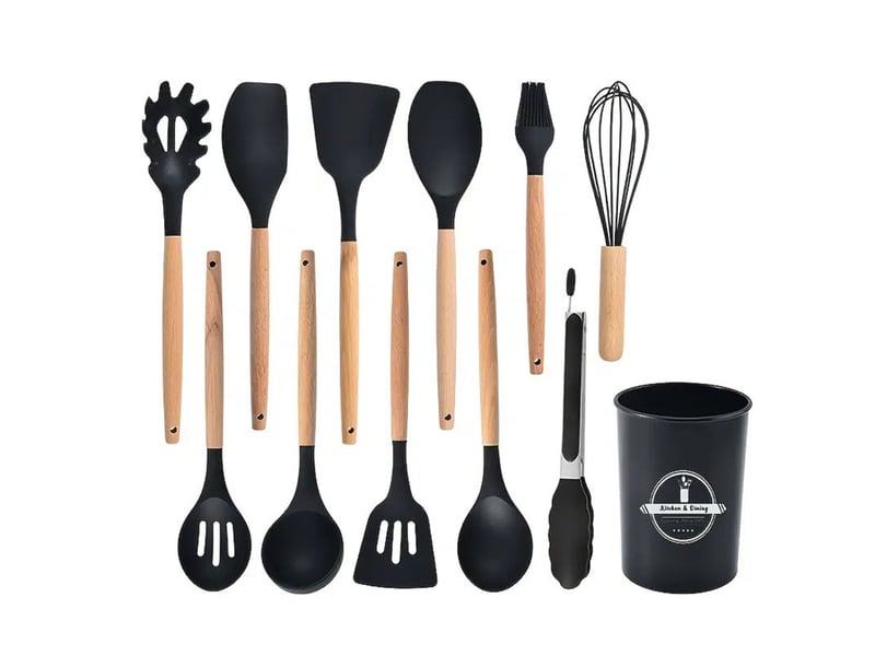  Coffret cadeau de 12 ustensiles de cuisine antiadhésifs en silicone: spatule et louche  - Conforama A