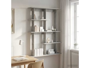 Étagère flottante, étagère murale gris béton 102 x 20 x 130 cm bois d'ingénierie cf42329
