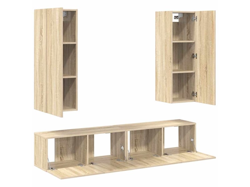  Ensemble de meubles tv 4 pcs chêne sonoma bois d'ingénierie shl38844  - Conforama D