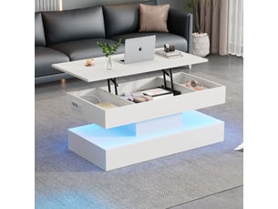 Table basse rectangulaire coloris blanc <strong>MERAX</strong> <strong>table basse blanc</strong> - 50 cmx100 cm